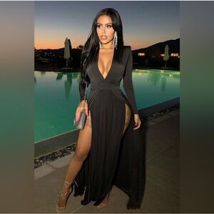 Fashion Nova Black Maxi with 2 splits